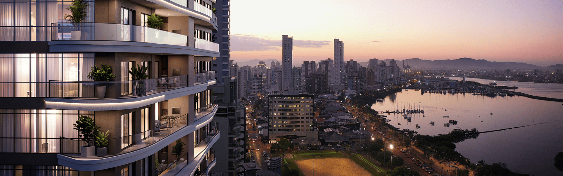 Skyline Itajaí - Skyline Itajai - relacao com Beira Rio
